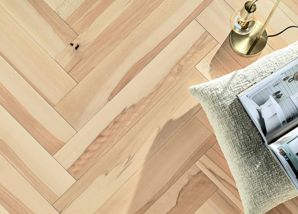 Panaget - Flamed beech Bois flotte, Herringbone 139 - Engineered Hardwood Floors 