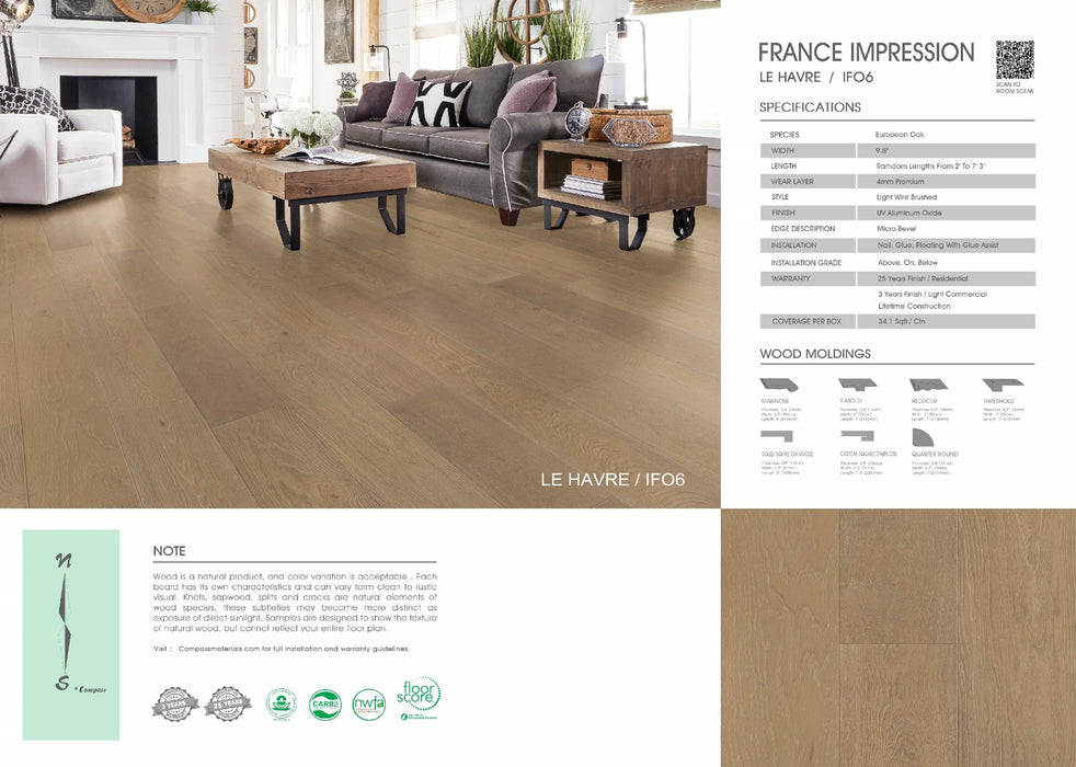 Compass Materials - Le Harve - Engineered Hardwood Floors 