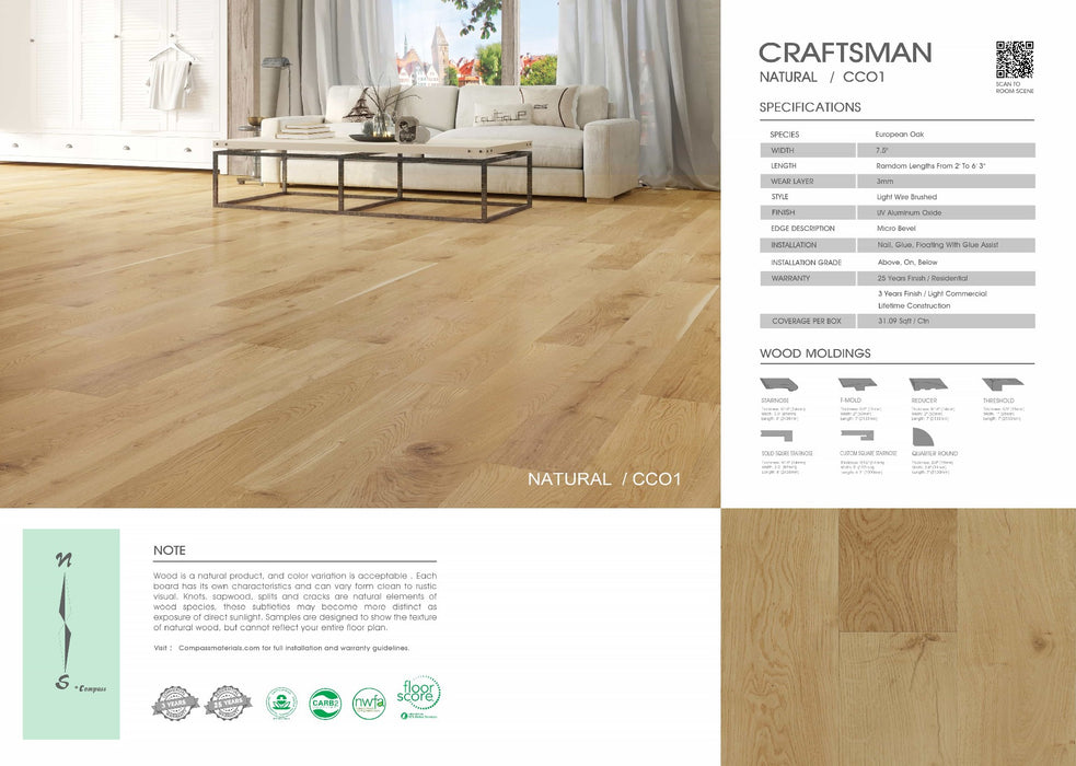 Compass Materials - Nature - Engineered Hardwood Floors 