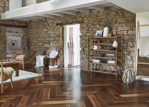 Panaget - US Walnut Satin, Herringbone 139 - Engineered Hardwood Floors 