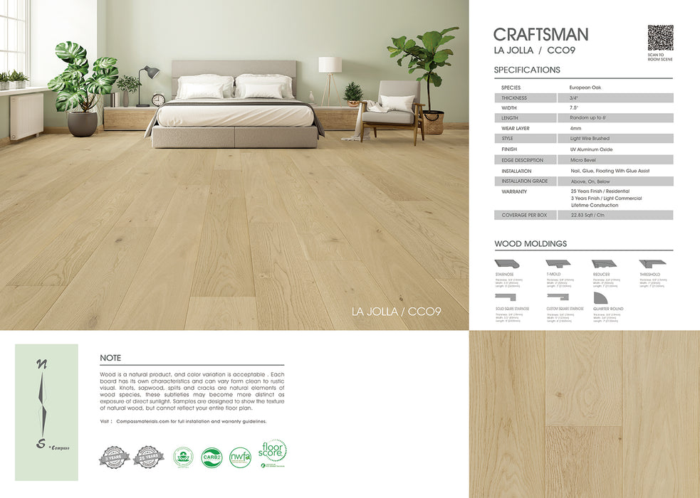 Compass Materials - La jolla - Engineered Hardwood Floors 