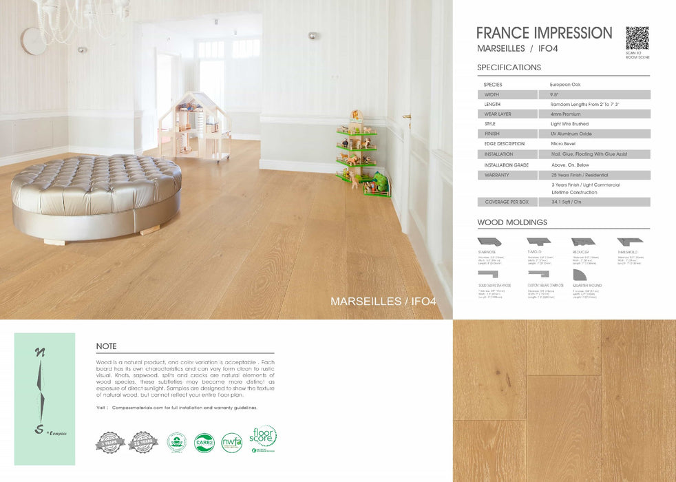 Compass Materials - Marseille - Engineered Hardwood Floors 