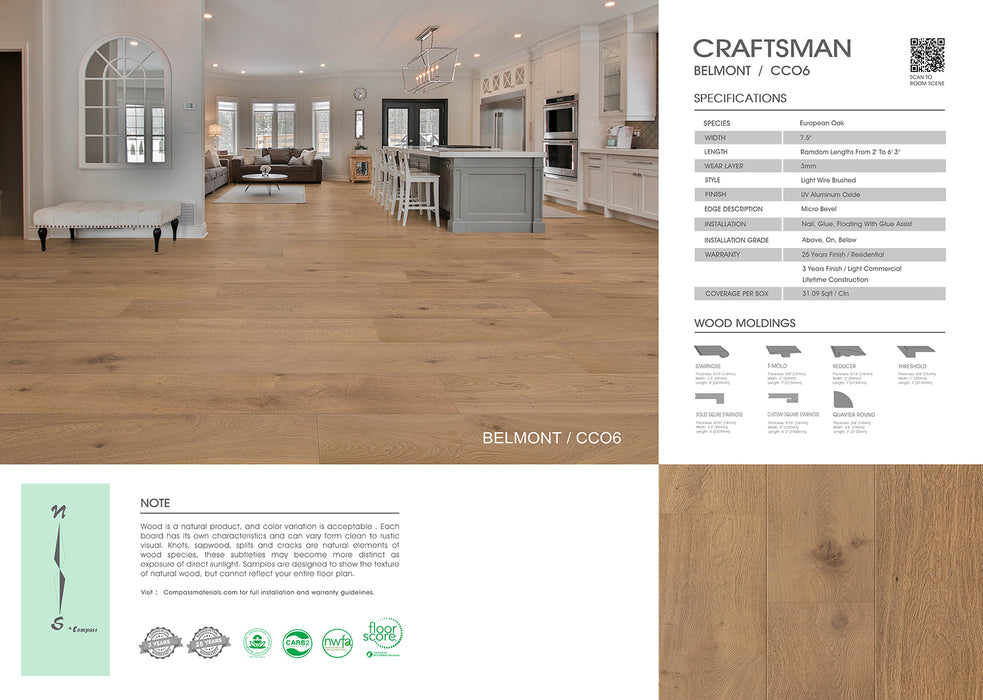 Compass Materials - Belmont - Engineered Hardwood Floors 