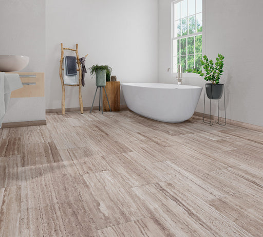 Inhaus Flooring - Pepper Travertine - Vinyl Floors 