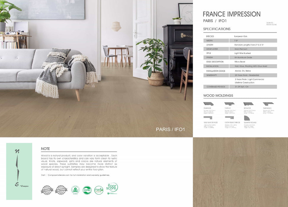 Compass Materials - Paris - Engineered Hardwood Floors 