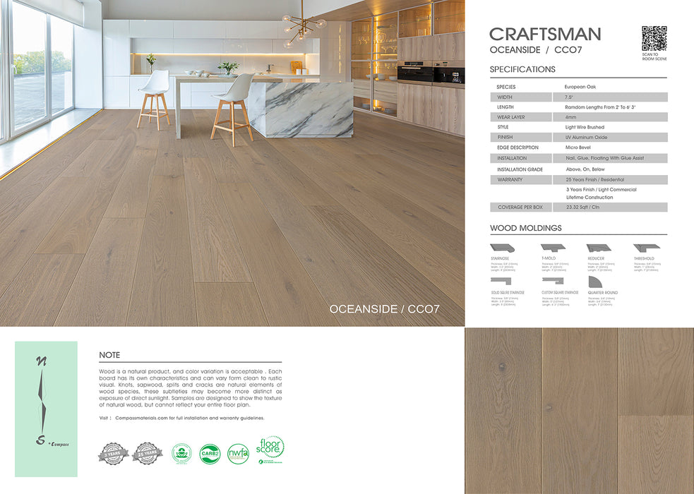 Compass Materials - Oceanside - Engineered Hardwood Floors 